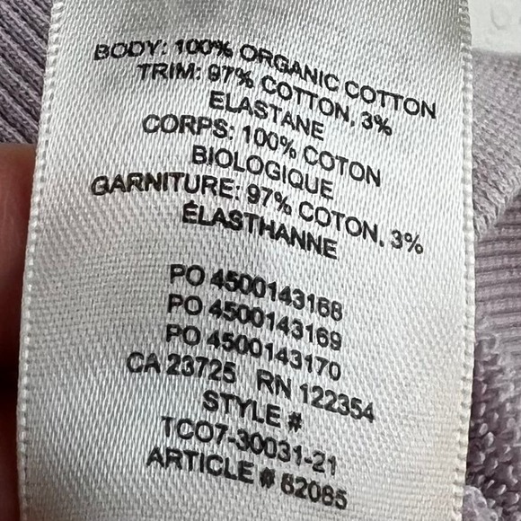 Wilfred Free by Aritzia Oversized Lavender Terry Fleece Crewneck Sweatshirt 2XS - Picture 6 of 6